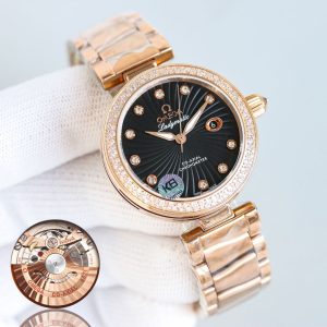 Omega Ladymatic Bird's Nest 1:1 Super Clone Ladies Automatic Watch 34mm 979724155 - side view | De Ville Ladymatic